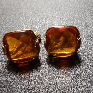 Amber crystal earrings,  Swarovski but not certain